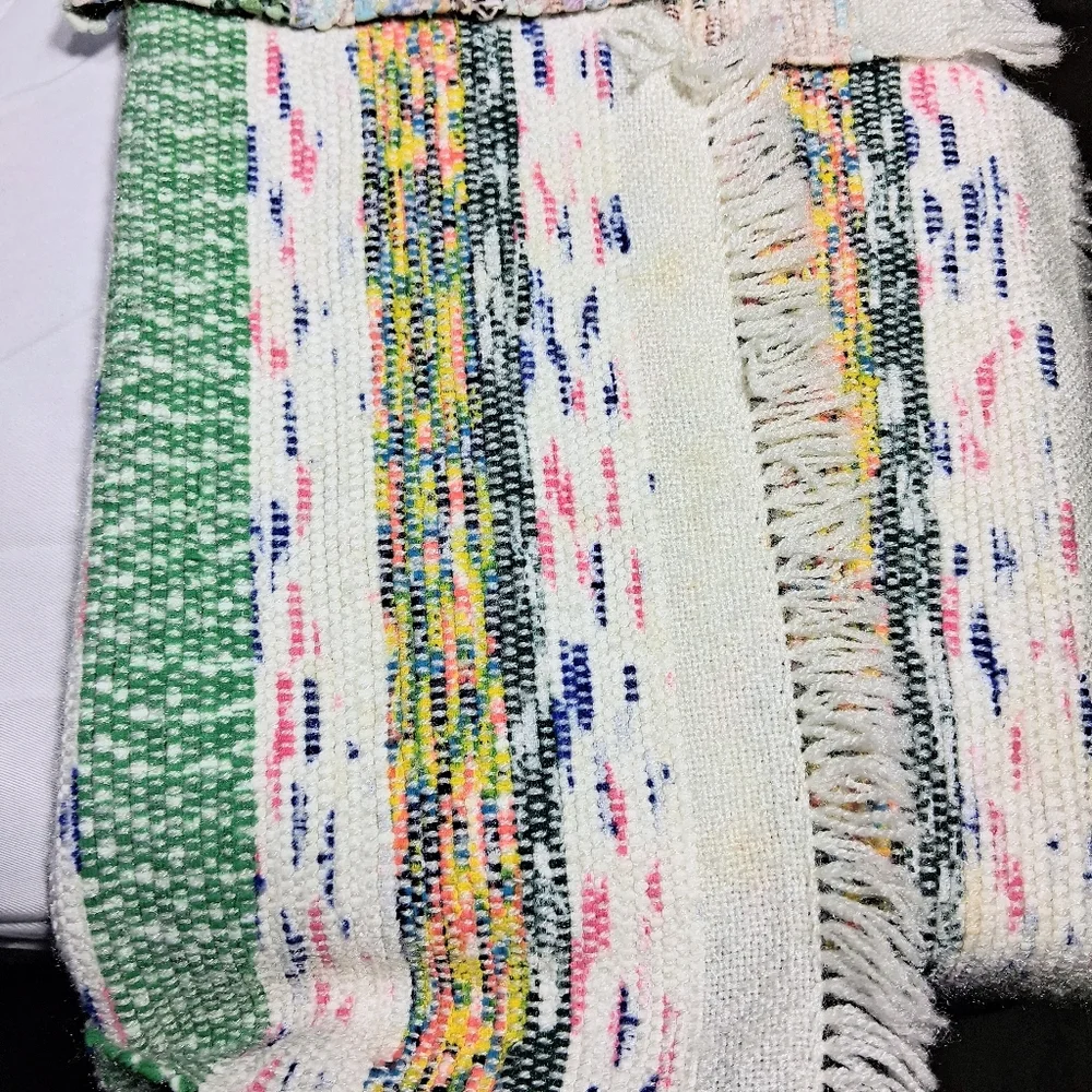 Set Of 4 Cottagecore Cotton Handwoven 12" X 18" Vintage Frilly Placemats - Picture 3 of 12